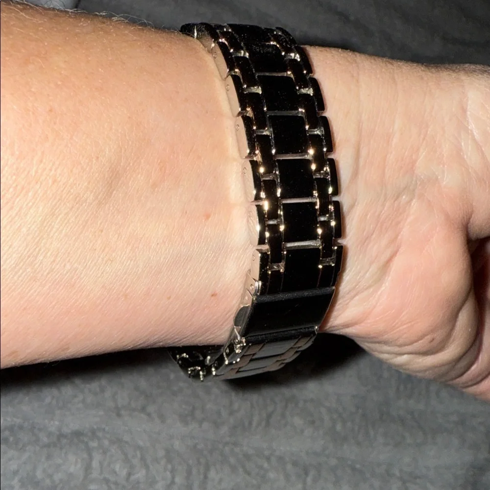 Geneva Silver and Rose Gold Women's Watch